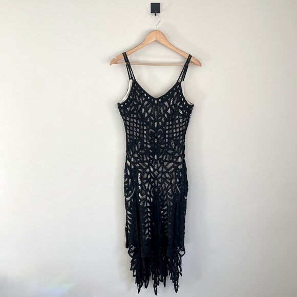 Kroshetta by Papillon Vintage Black Crochet
Lace Midi Dress with Beading - Picture 1 of 8
